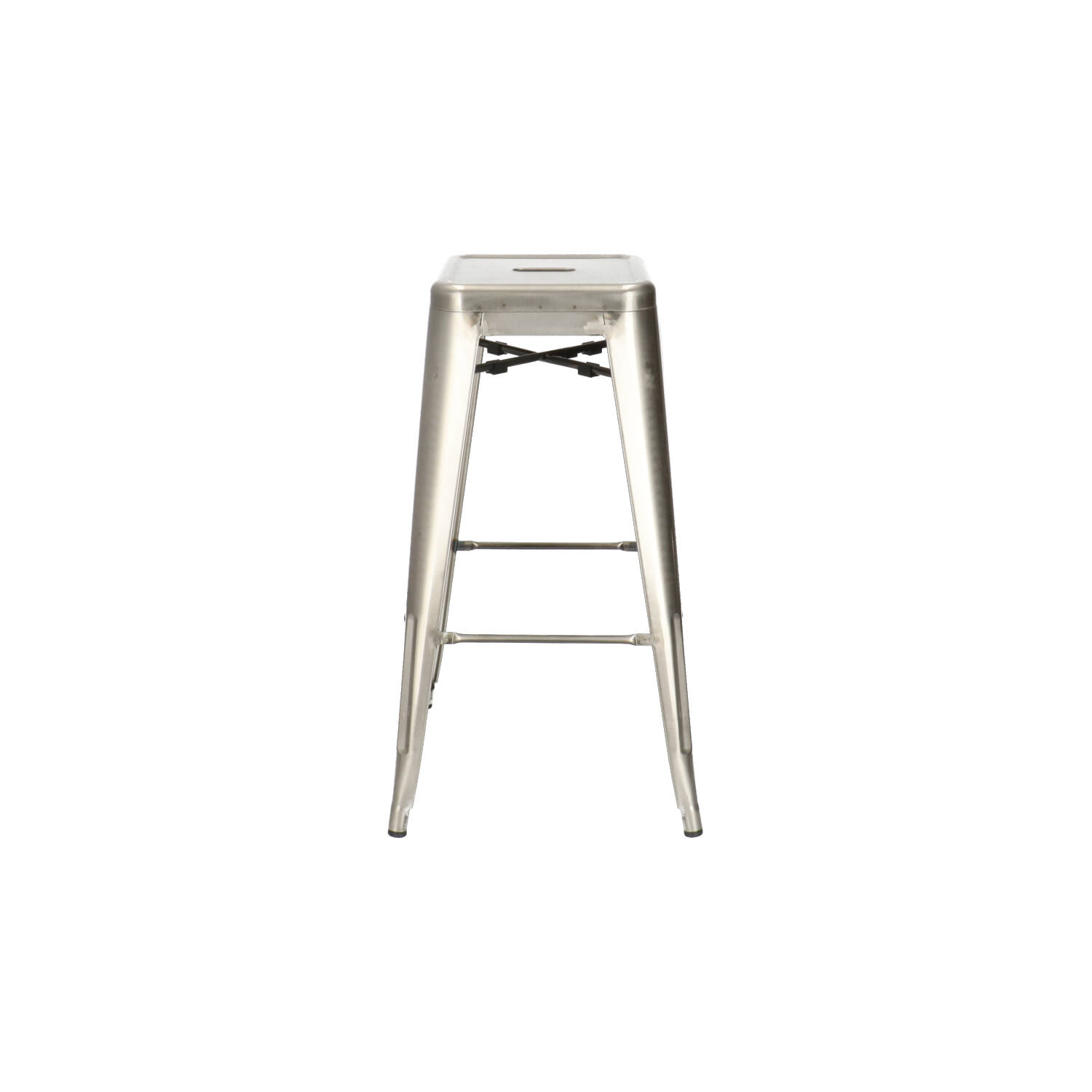 DL FACTORY Silver industrial Metal indoor bar stool